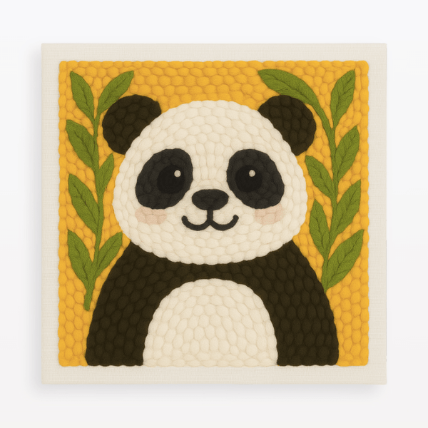 Panda Cub Punch Needle Kit I DIY Craft Set by Punchora