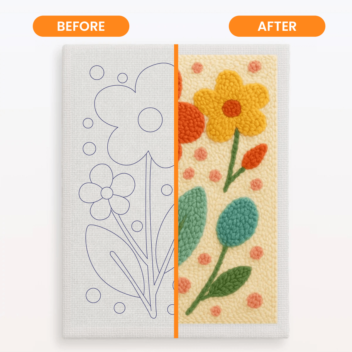 Wildflower Field Punch Needle Kit I DIY Craft Set by Punchora